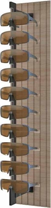 Actual product image BBB DisplayPlus 10 glasses Slatwall/Perforated wall
