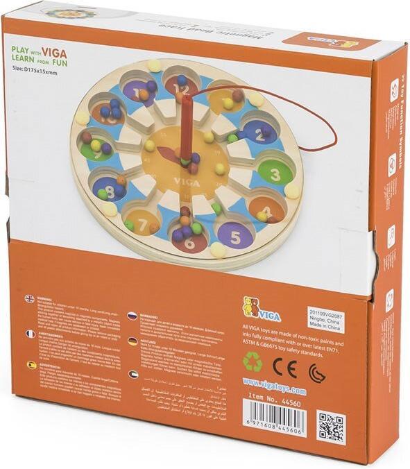 Viga Toys Orologio didattico in legno - Labirinto magnetico Viga