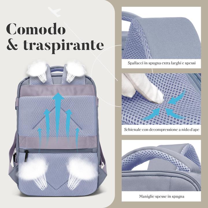 Produktbild Only-Bags.Store Handgepäck Rucksack Leichtes Laptopfach & Diebstahlsicherung