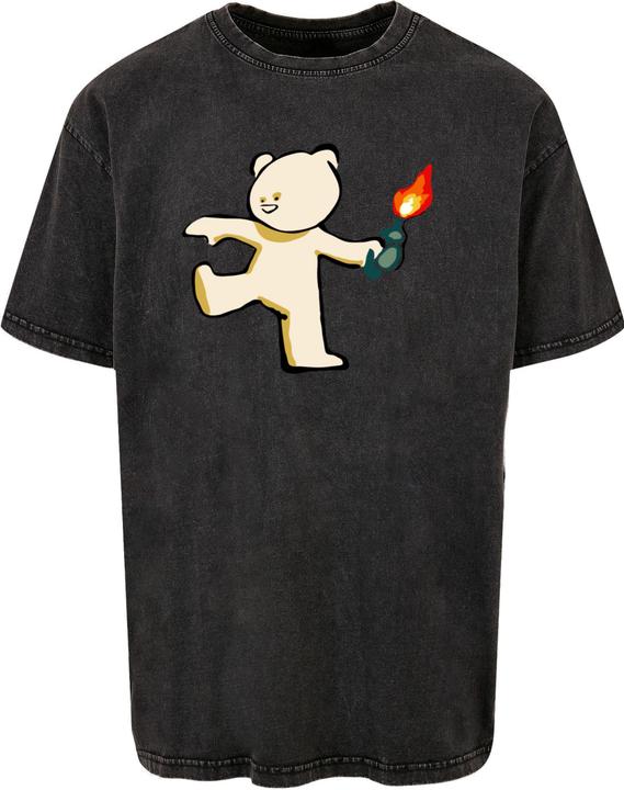 Produktbild Merchcode Brandalised - Molotov Teddy Acid Washed Oversize Tee - 189291 (M)