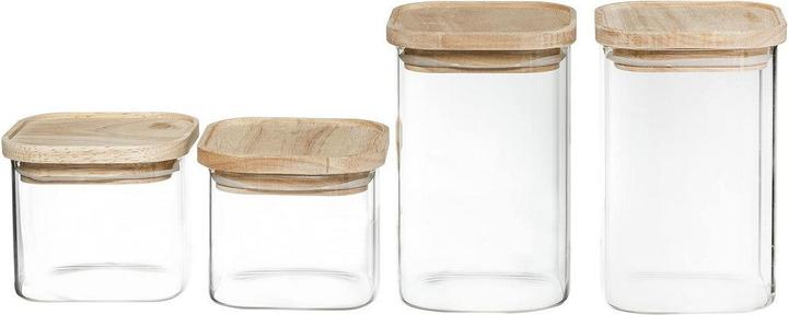 Actual product image Secret de Gourmet 4 stapelbare Gläser mit Holzdeckel (0.50 l)