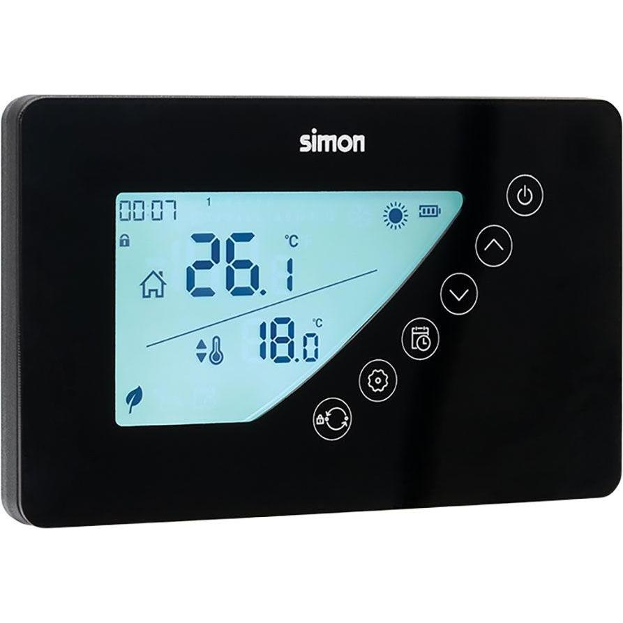Simon Digital thermostat weekly programming, black, Termostato, Nero