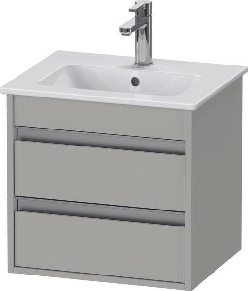 Actual product image Duravit Ketho vanity unit wall-mounted Compact 6444, 2 drawers, incl. siphon cut-out and apron, 600m (50 x 41 x 48 cm)