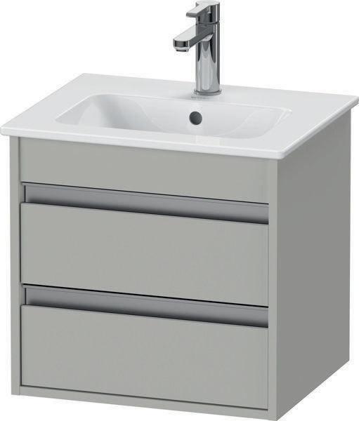 Actual product image Duravit Ketho vanity unit wall-mounted Compact 6444, 2 drawers, incl. siphon cut-out and apron, 600m (50 x 41 x 48 cm)