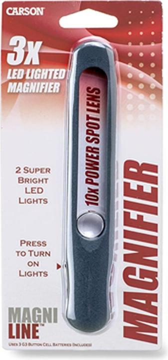 Actual product image Carson MagniLine MT-25 reading ruler with LED and power lens 3x160mm