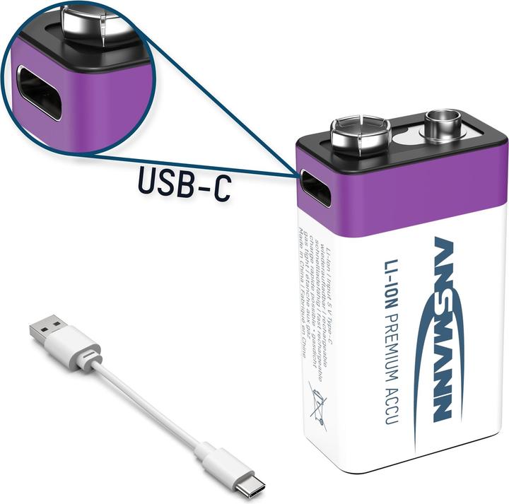 Actual product image Ansmann Premium Rechargeable (1 pcs., 9V Block, 400 mAh)
