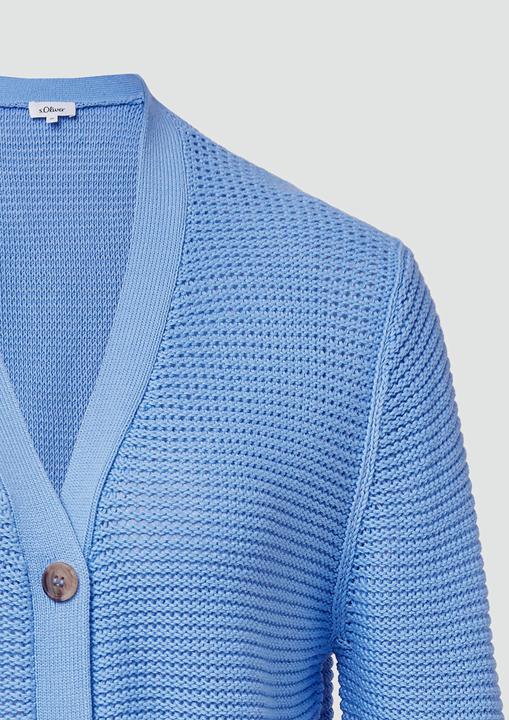 Produktbild s.Oliver Strickjacke Strickjacke in Ripp-Optik mit Knopfleiste (36)