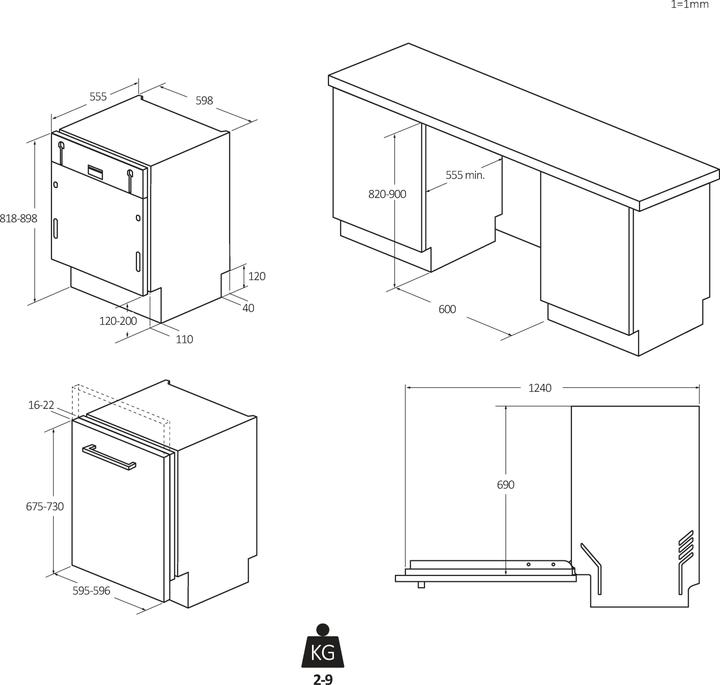 Image du produit Candy Rapidα CI 3E7L0W2 Lave-vaisselle encastré