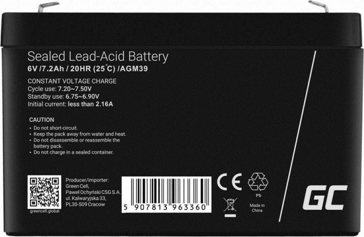 Produktbild GreenCell Battery AGM VRLA 6V 7.2Ah - Batterie - 7.200 mAh (6 V, 7.20 Ah)