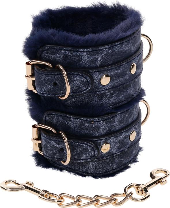 Actual product image Sportsheets Cougar Furry Handcuffs - Blue