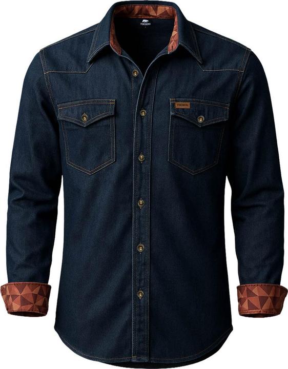 Forsberg Denim Jeanshemd mit farbigem Ausputz