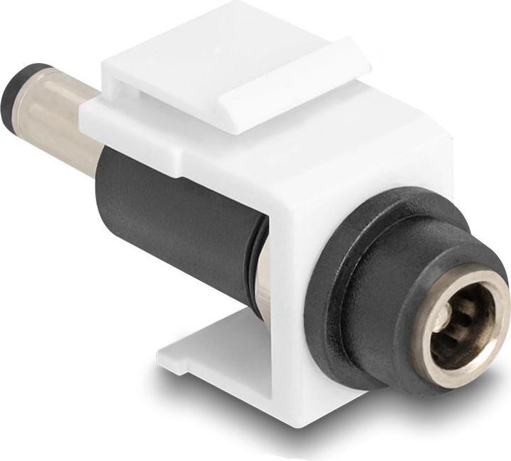 Produktbild Delock Keystone Modul DC 5,5 x 2,1 mm Buchse zu DC 5,5 x 2,5 mm Stecker weiÃŸ