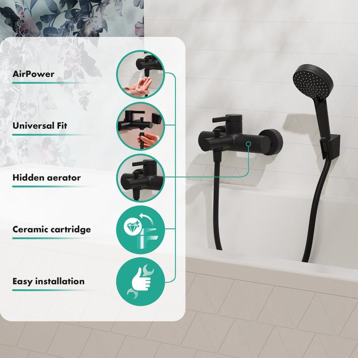 Actual product image hansgrohe Two-Function Deck Mounted Bath Mixer Tap with 17.5 cm Spout