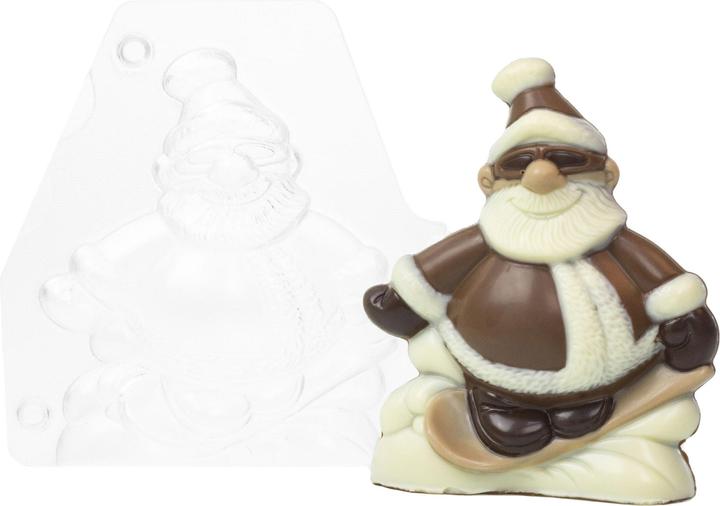 Produktbild miniSchoggi Schokoladenform Weihnachtsmann auf Snowboard