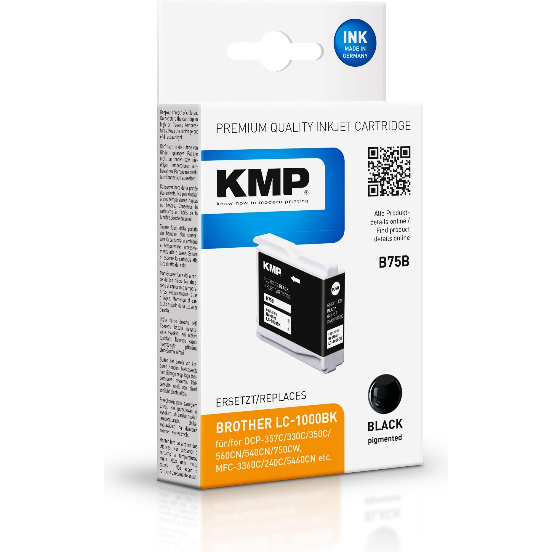 Thumbnail - KMP, Druckerpatrone, Tinte ersetzt LC1000BK, LC51Bk (BK)