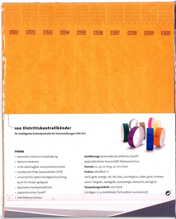 Produktbild W&A Kontrollbänder Tyvec (100 Stk.)