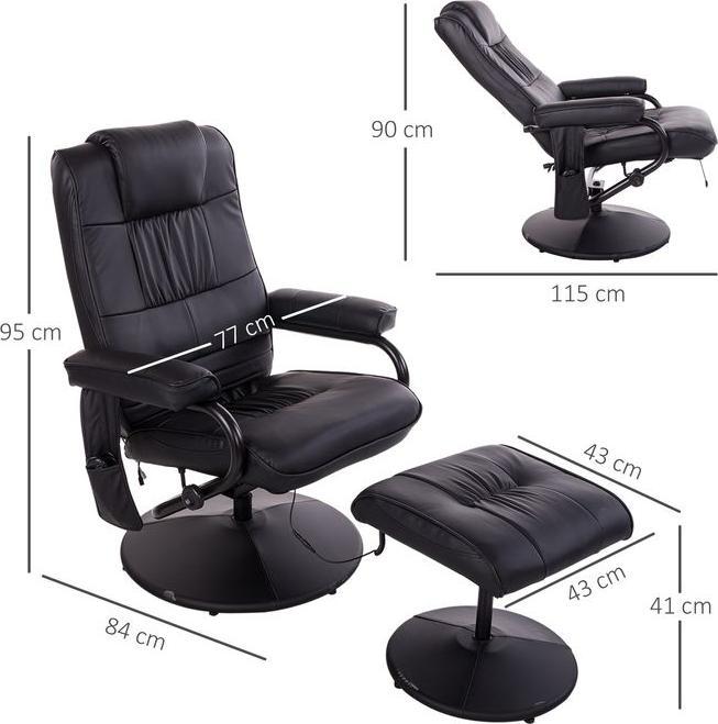 Produktbild Swisshandel24 Relaxliege mit Liegefunktion Massagesessel Fernsehsessel TV Sessel mit Massagefunktion inkl. Hocker