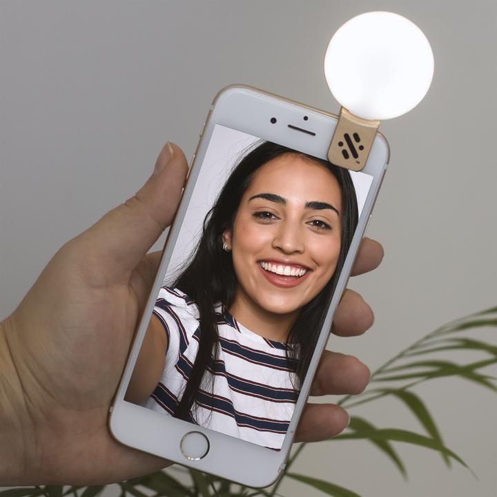 Actual product image Swipe LED Mini Selfie Light Gold (Ring light)