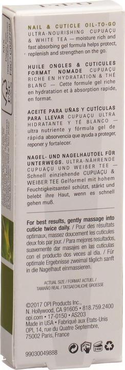 Actual product image OPI Nail & Cuticle Oil-To-Go (7.50 ml)