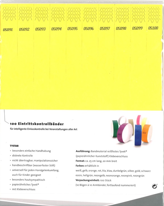 Produktbild W&A Kontrollbänder Tyvec