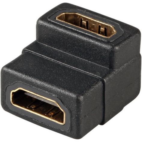 Thumbnail - EFB Elektronik EFB HDMI Adapter, 2x HDMI-A, Bu.-Bu. (gewinkelt), schwarz (HDMI), Data + Video Adapter, Schwarz