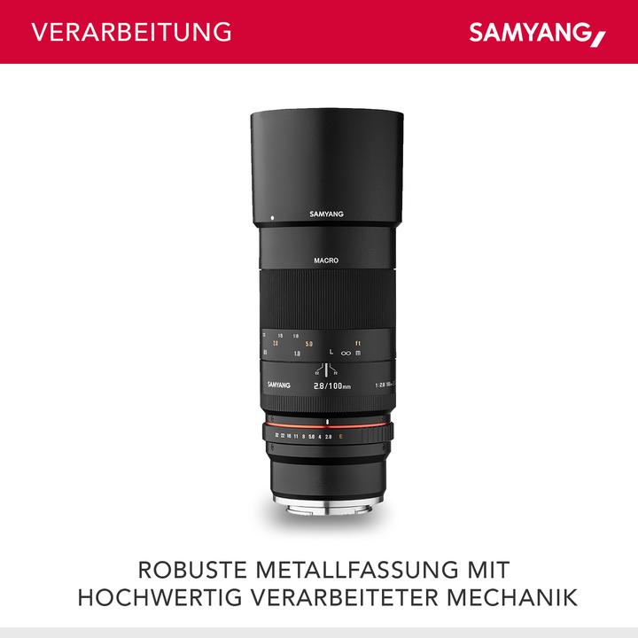 Image du produit Samyang 100mm f/2.8 ED UMC, Sony E (Sony E, Plein format, APS-C / DX)