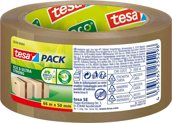 Image du produit tesa tesapack® Eco & Ultra Strong Ruban adhésif pour paquets 66m:50mm, sans solvants (50 mm)
