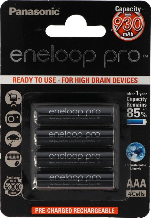 Immagine prodotto Panasonic Batteria Eneloop Pro Micro AAA LR03 BK-4HCCE/4BE e box batteria AAA (Accumulatore di carica elettrica)