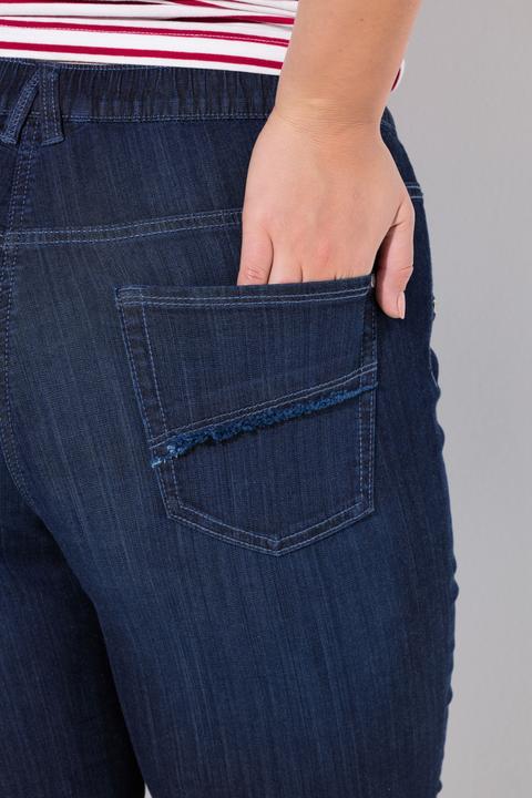 Immagine prodotto Ulla Popken Jeans Capri modello Sienna con taglio della gamba aderente e cintura elastica (50)