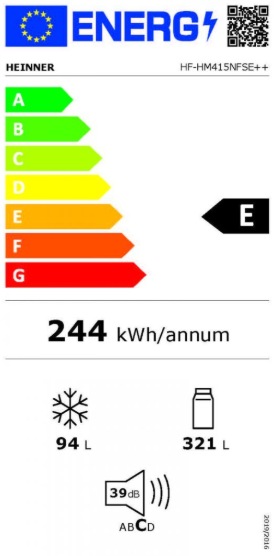 Energie-Label Heinner HF-HM415NFSE++ (415 l)