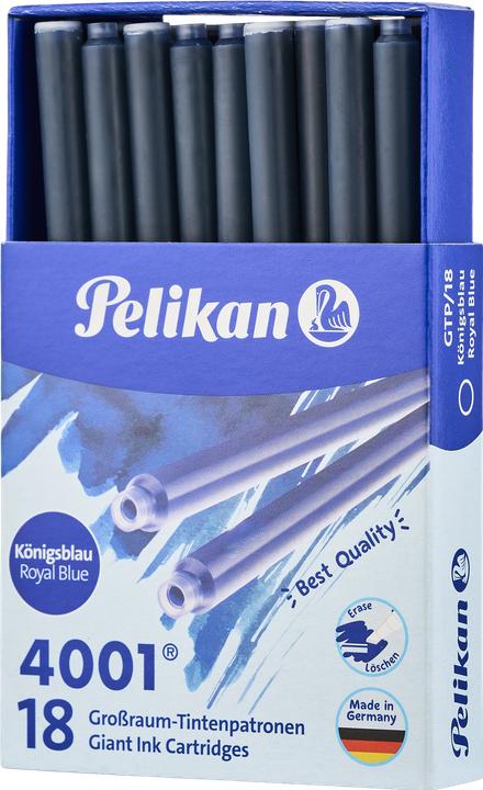 Actual product image Pelikan Large capacity ink cartridges 4001 GTP/18, royal blue Standard large capacity cartridges for all (18 pcs., Royal blue)