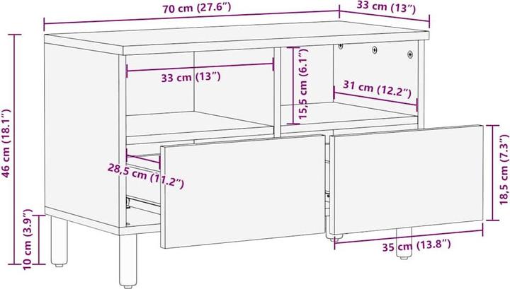 Actual product image vidaXL TV-Schränk (33.50 x 33 x 46 cm)