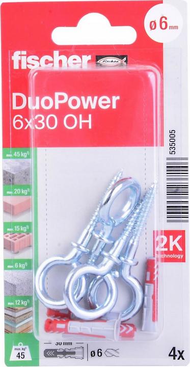 Produktbild Fischer SB Nylondübel Duopower mit Ösenhaken (4 Stk.)