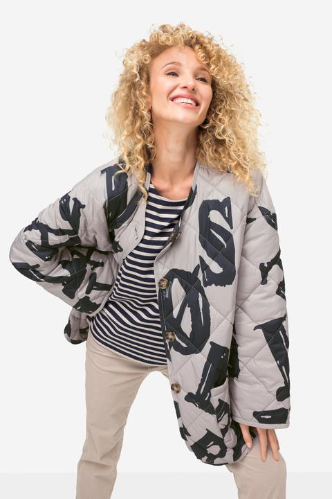 Actual product image Laurasøn Reversible Letter Print Quilted Jacket (M)