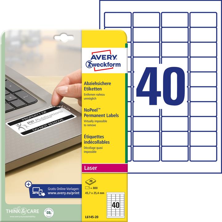 Actual product image Avery Peelable labels