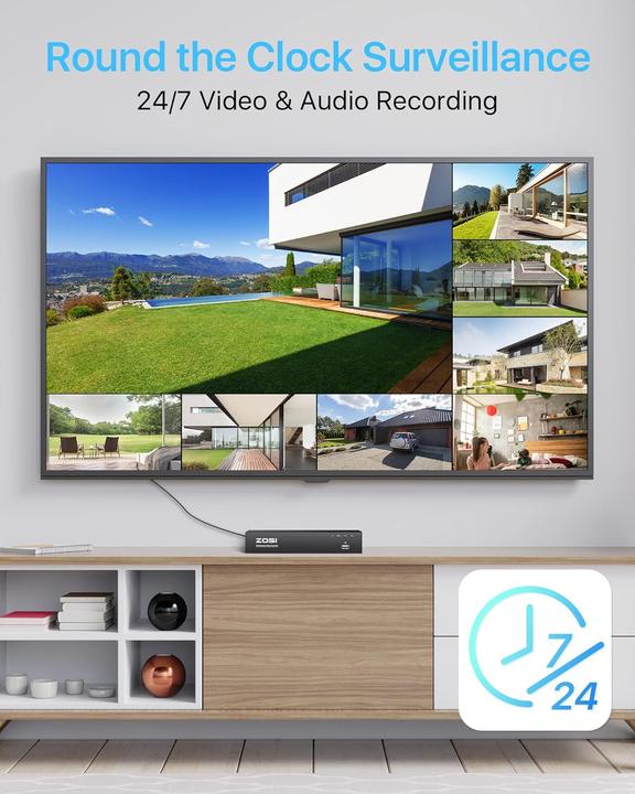 Image du produit Zosi 5MP Überwachungskamera-Set mit 2-Wege Audio, Personen- und Fahrzeugerkennung (2560 x 1920 pixels)