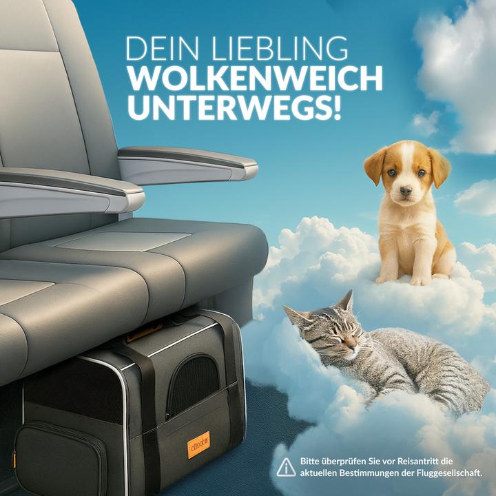 Produktbild Cadoca Haustiertragetasche (Katze, Reflektoren, Faltbar, Waschbar, Komplett zu öffnen)