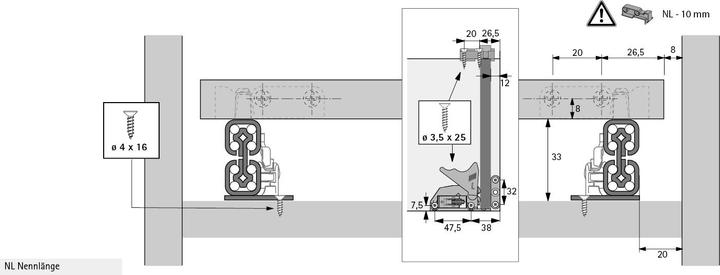 Produktbild Hettich Vollauszug Quadro Compact mit Silent System