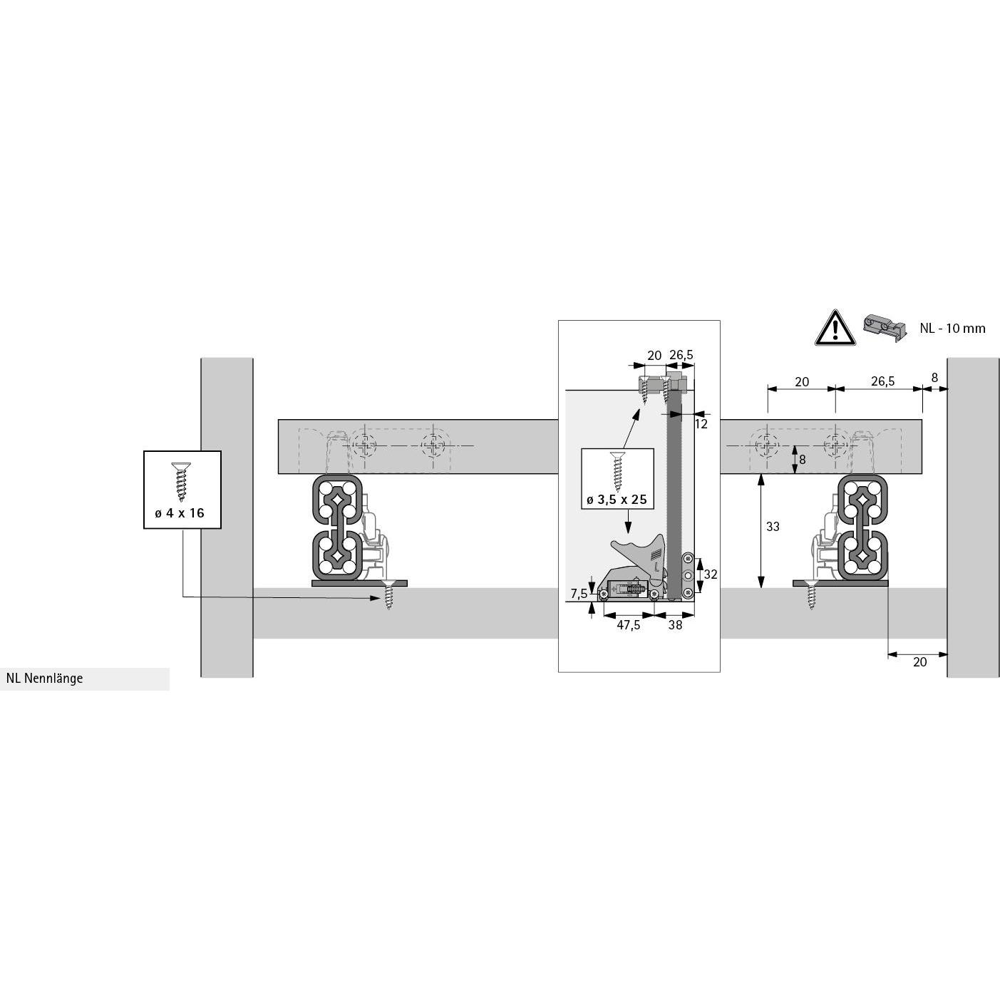 Thumbnail - Hettich, Schubladenauszüge, Vollauszug Quadro Compact mit Silent System