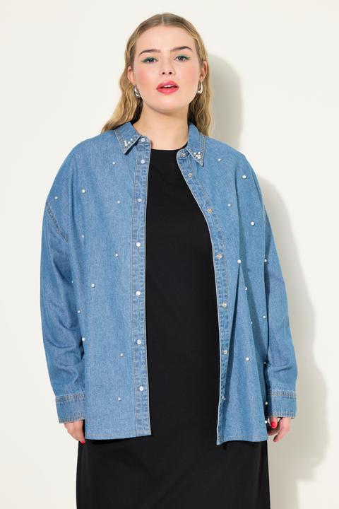 Produktbild Studio Untold Jeanshemd, oversized, Zierperlen, Langarm (54)