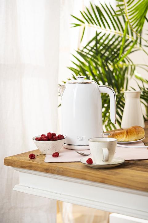 Produktbild Adler AD 1341 Electric, 2200 W, 1.7 L, Stainless steel, 360 ° rotational base, White (1.70 l)