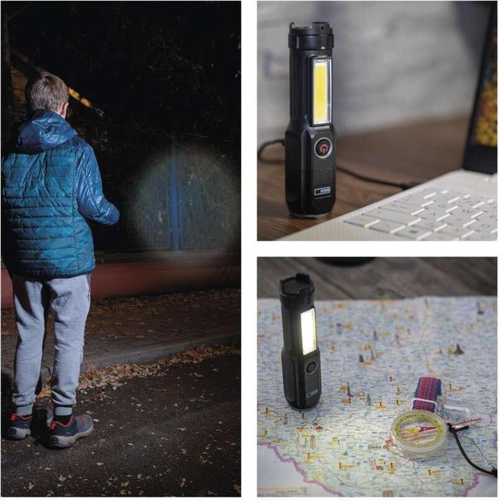 Immagine prodotto Emos Wiederaufladbare LED-Taschenlampe aus Kunststoff P3214, 150 lm (13.20 cm, 150 lm)