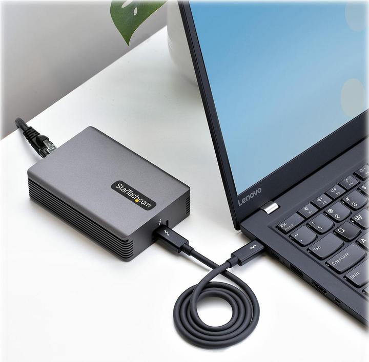 Immagine prodotto StarTech COM Adattatore da Thunderbolt 3 a Ethernet 10GbE Multi-Gigabit Thunderbolt 3 a rete RJ45 Ada (Thunderbolt 3, RJ45 10 Gigabit Ethernet (1x))