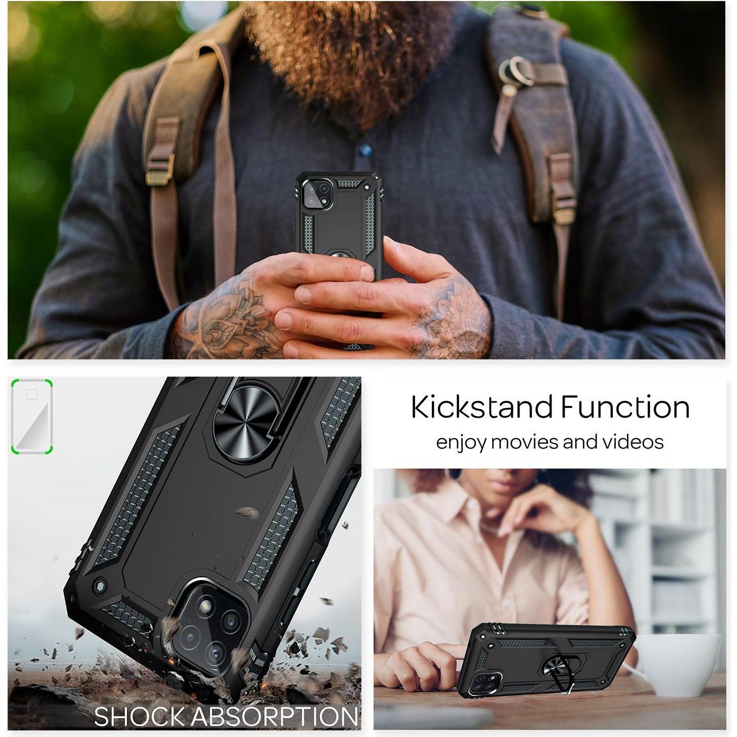 Thumbnail - Nalia Ring Handyhülle (Samsung Galaxy A22 5G), Smartphone Hülle, Schwarz