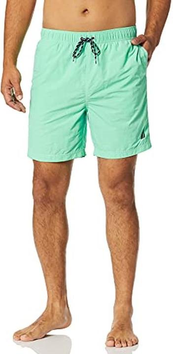 Actual product image Nautica Solid Quick-Dry Classic Logo Swim Trunks (L)