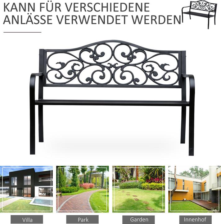 Produktbild Outsunny Gartenbank mit Verzierungen