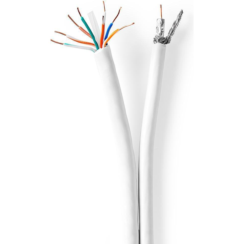 Thumbnail - Nedis IEC (Coax) CAT6 Kombikabel RG59 75 Ohm Doppelt geschirmt Eca 25.0 m rund Weiss (75 dB, Antennenkabel), Antennenkab...