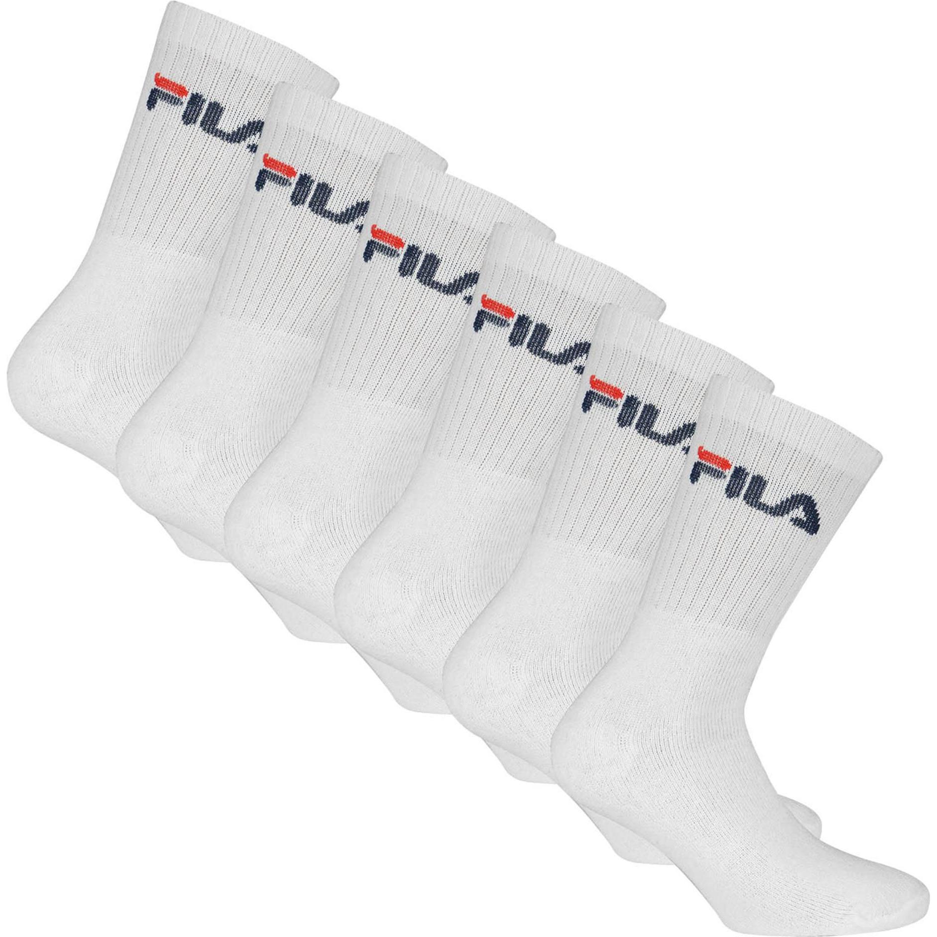 FILA, Herren, Socken, Socken Sportlich Stretch, Weiss, (6er Pack, 43 - 46)
