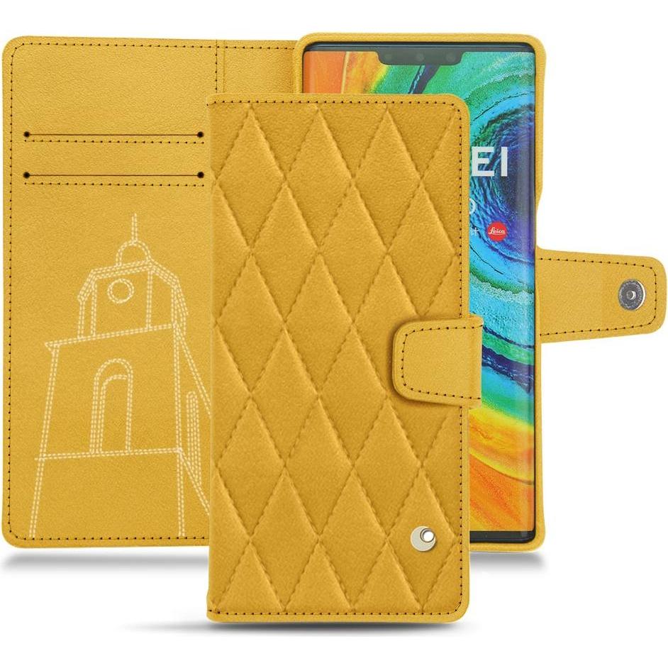 Noreve Lederschutzhülle Wallet (Huawei Mate 30 Pro), Smartphone Hülle, Orange