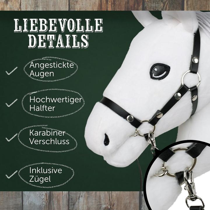 Immagine prodotto Pink Papaya Hobby Horse mit Halfter & Trense für Kinder